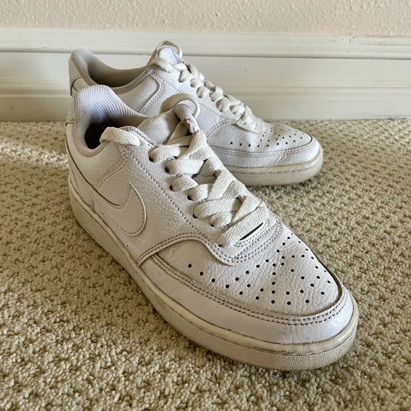 Nike Court Vision Low Women’s Sneakers — White, Size 6, Lightly Worn - Picture 2 of 5